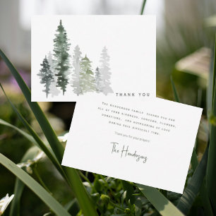 Woodland Watercolor Bereavement Thank You Card