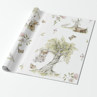 Woodland Watercolor Children's Wrapping Paper