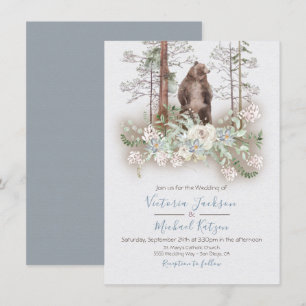 Woodland Watercolor Forest Wedding invitations