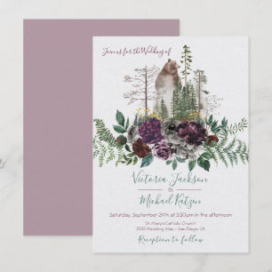 Woodland Watercolor Forest Wedding invitations