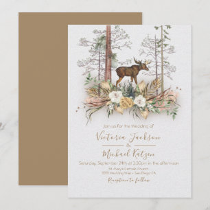Woodland Watercolor Forest Wedding invitations