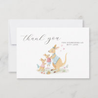 Woodland Watercolor Kangaroo Family Baby Shower 
