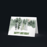 Woodland Watercolor Owl Birthday Card<br><div class="desc">This design was created through digital art. It may be personalised by clicking the customise button and changing the colour, adding a name, initials or your favourite words. Contact me at colorflowcreations@gmail.com if you with to have this design on another product. Purchase my original abstract acrylic painting for sale at...</div>