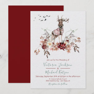 Woodland Watercolor Winter Wedding invitations