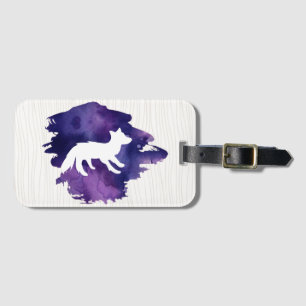 Woodland Watercolour Fox Luggage Tag