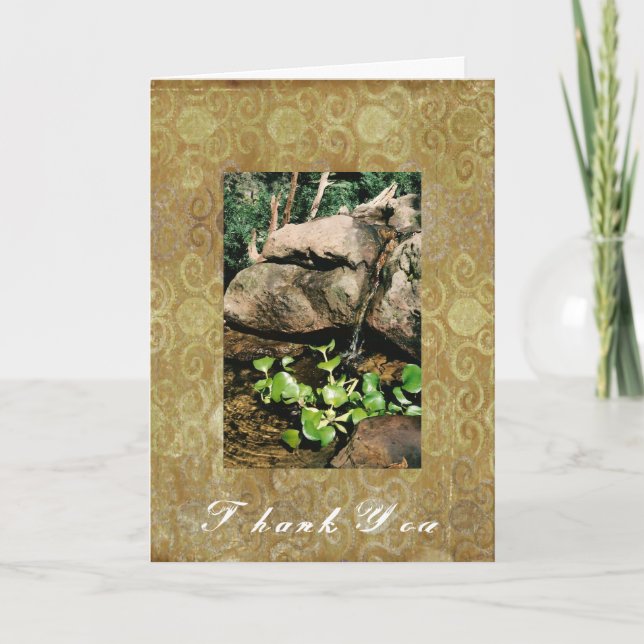 Woodland Waterfall Greeting Card (Front)
