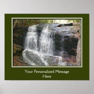 Woodland Waterfall Nature Art Personalised Poster