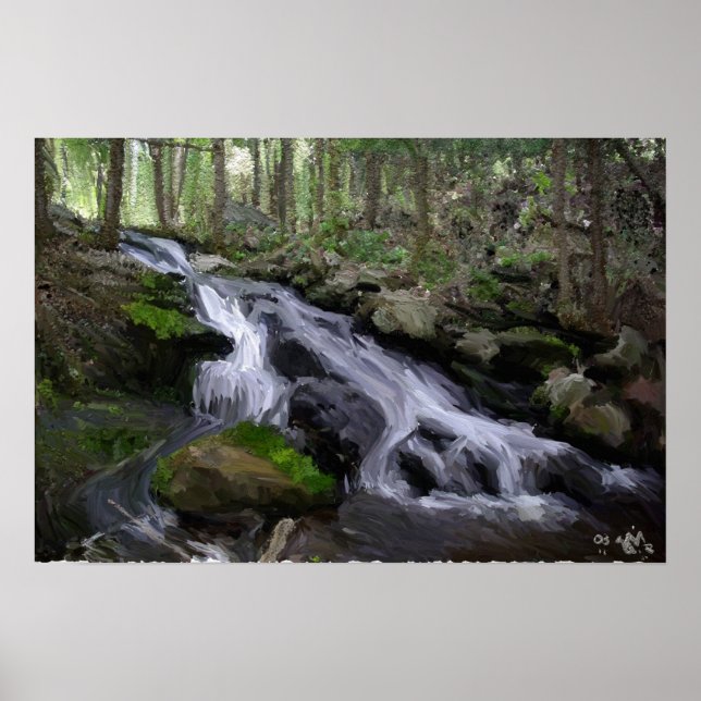 Woodland Waterfall Poster (Front)