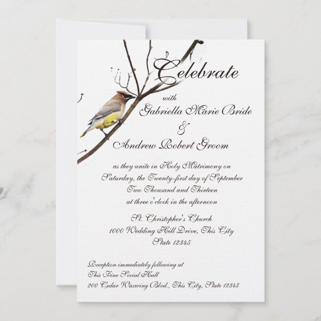 Woodland Waxwing Invitation (Front)