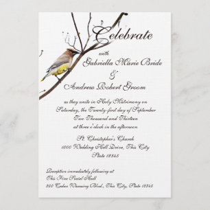 Woodland Waxwing Invitation
