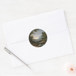 Woodland Wedding Elegant Romantic Vintage Classic Round Sticker
