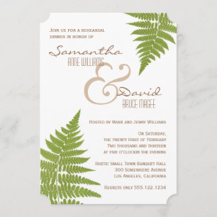 Woodland Wedding Fern Rehearsal Dinner Invitation