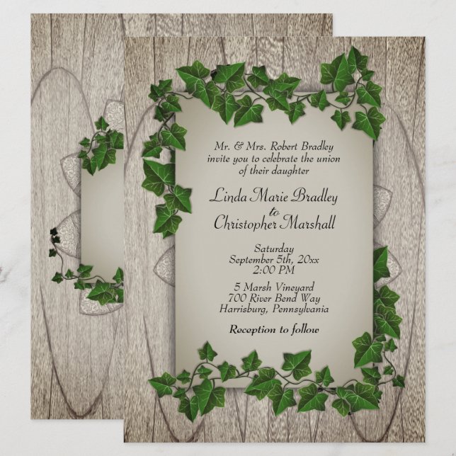 Woodland Wedding Invitation (Front/Back)