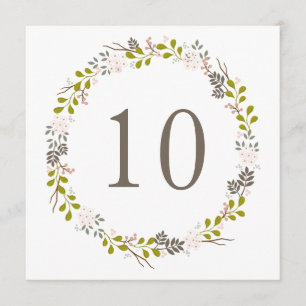 Woodland Wedding Rustic Wreath Table Number