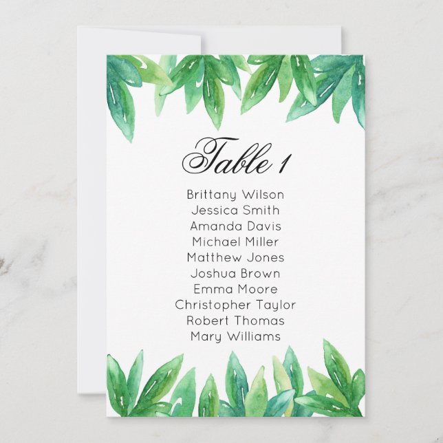 Woodland wedding seating chart. Garden table plan Invitation (Front)