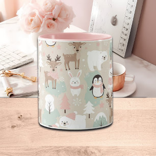 Woodland Whimsical Forest Animals Winter Mug
