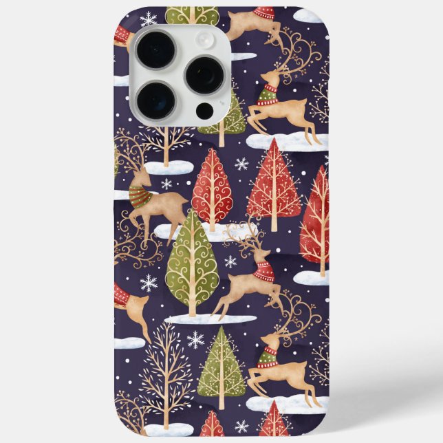 Woodland Whimsical Reindeers Winter Case-Mate iPhone Case (Back)