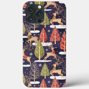 Woodland Whimsical Reindeers Winter iPhone 13 Pro Max Case