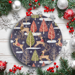Woodland Whimsical Reindeers Winter Cutting Board