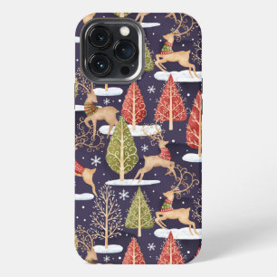 Woodland Whimsical Reindeers Winter iPhone 13 Pro Max Case