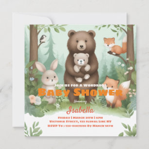Woodland Whimsy Baby Shower Invitation