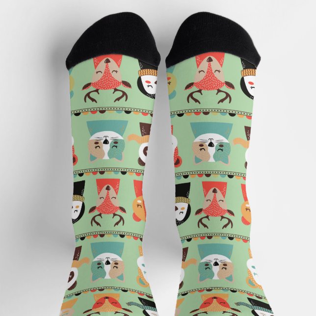 Woodland Whimsy Buddies Crew Socks (Top)