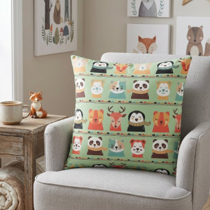 Woodland Whimsy Buddies Throw Pillow