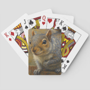 Woodland Whimsy – Realistic Squirrel Portrait Playing Cards