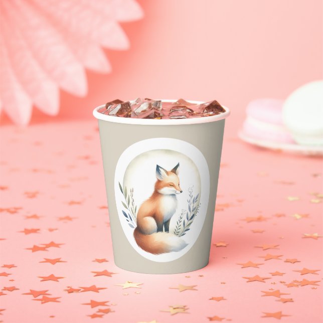 Woodland Whisper- Fox Illustration  Paper Cups (Insitu)
