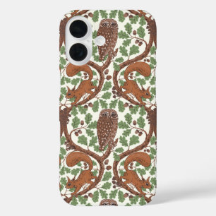 Woodland Whispers/Owls and Squirrels in the Oak/mo iPhone 16 Case