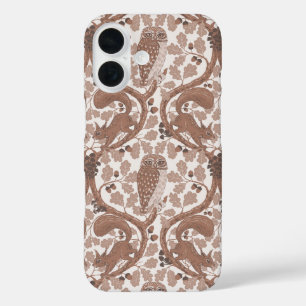 Woodland Whispers/Owls and Squirrels in the Oak/mo iPhone 16 Case