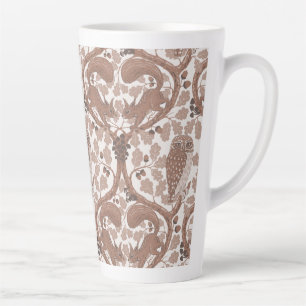 Woodland Whispers/Owls and Squirrels in the Oak/mo Latte Mug
