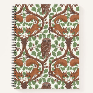 Woodland Whispers/Owls and Squirrels in the Oak/mo Notebook