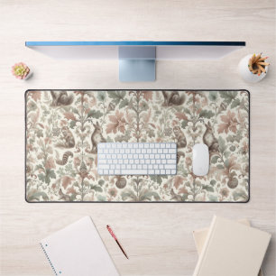 Woodland Whispers: Victorian Nature Elegance Desk Mat