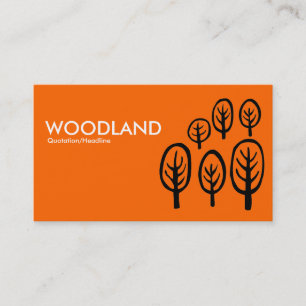 Woodland - White and Black on Orange Business Card