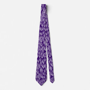Woodland White on Dark Violet Tie