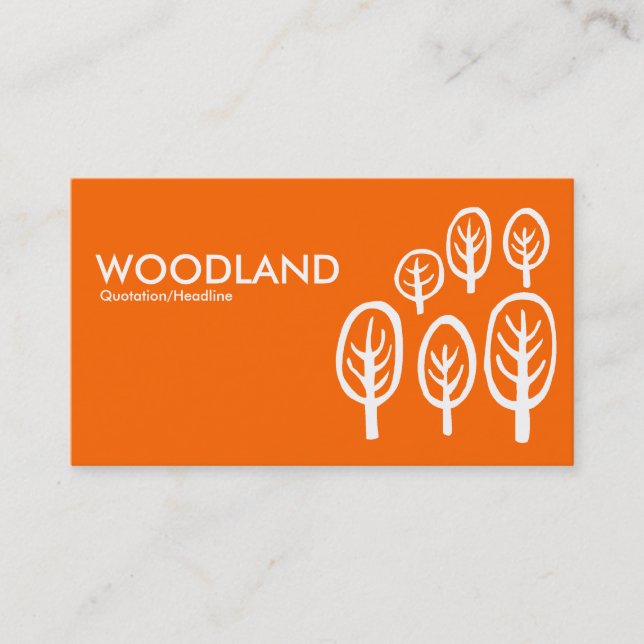 Woodland - White on Orange Business Card (Front)