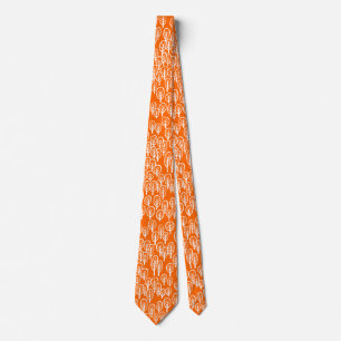 Woodland White on Orange Tie
