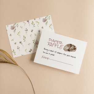 Woodland Wild Forest Deer Animal Diaper Raffle Enclosure Card