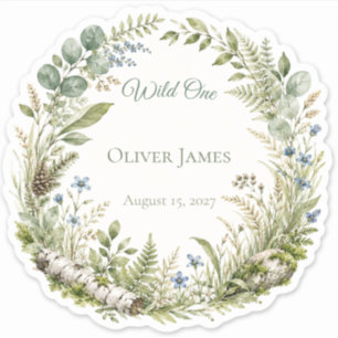 Woodland Wild One Baby Shower Stickers