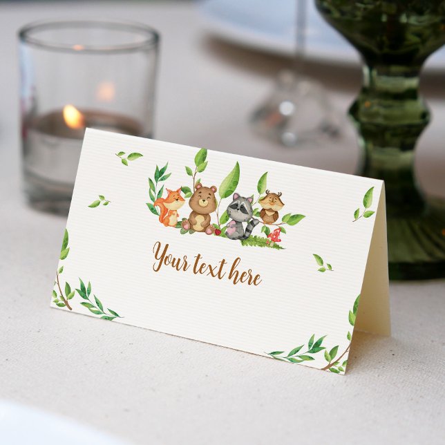 Woodland Wild One Food Place Card (Creator Uploaded)