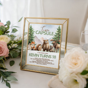 Woodland Wild One Forest Time Capsule Sign