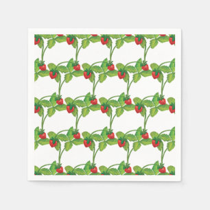 Woodland Wild Strawberry Fragaria vesca Pattern   Napkin