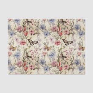 Woodland Wildflowers and Butterflies Decoupage Tissue Paper