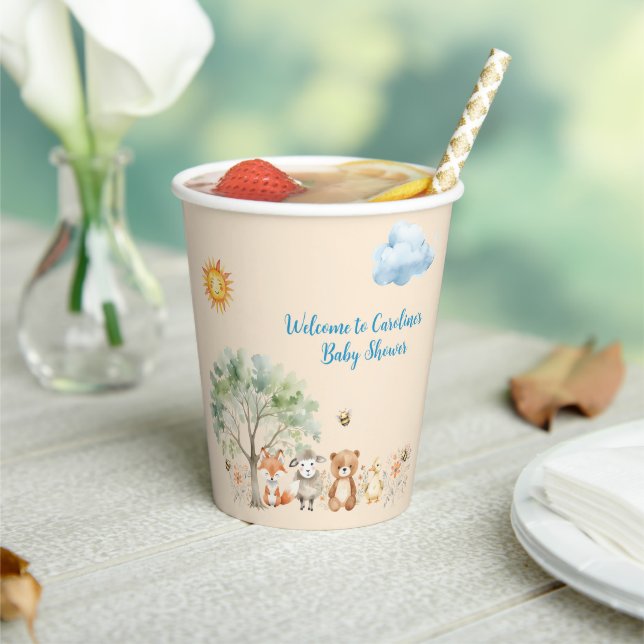 Woodland Wildlife Animals Baby Shower Paper cup (Insitu)