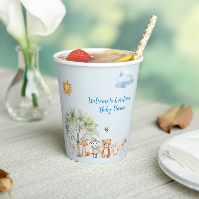 Woodland Wildlife Animals Baby Shower Paper cup (Insitu)