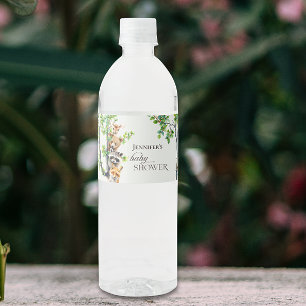 Woodland Wildlife Baby Shower Party Water Bottle Water Bottle Label
