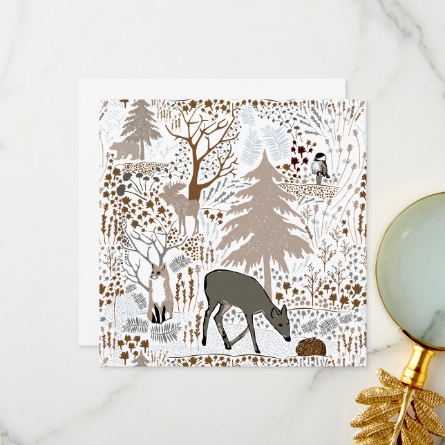 Woodland Wildlife Deer Fox Moose Greeting Or Blank Thank You Card (Woodland Wildlife Deer Fox Moose Greeting Or Blank Thank You Card from Jenn Steffen Art)