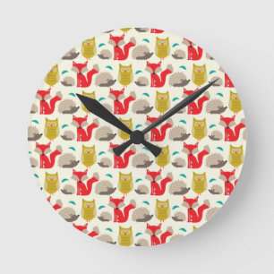 Woodland Wildlife Round Clock