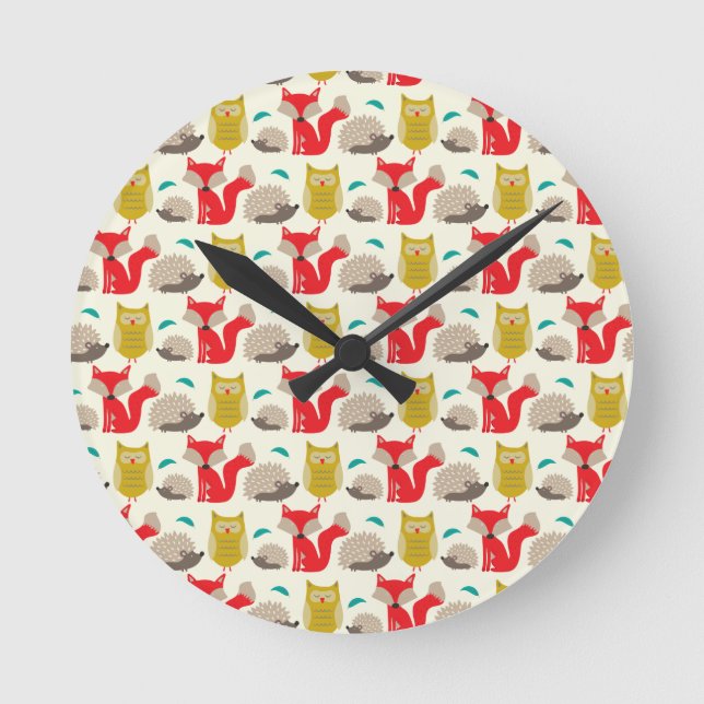 Woodland Wildlife Round Clock (Front)